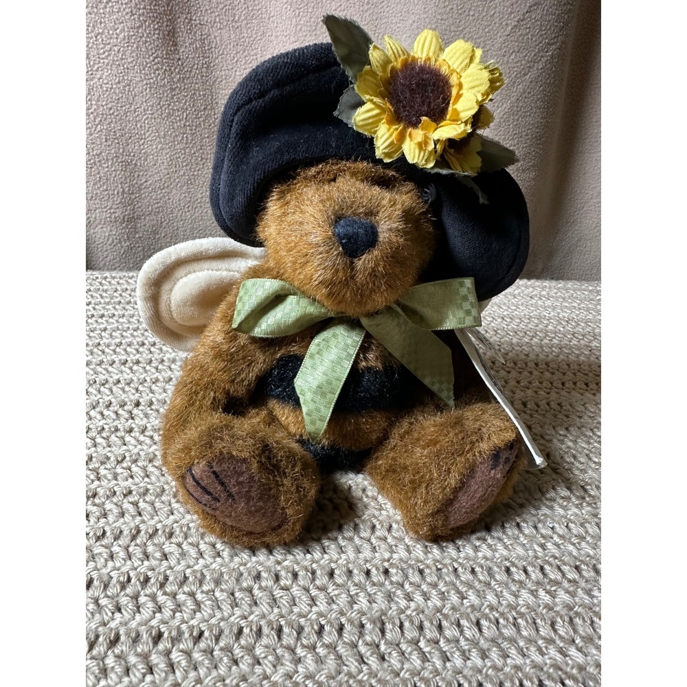 Boyds Bears Bumble B. Buzzoff Bee Costume Sunflower Hat Plush 9" Retired Vtg